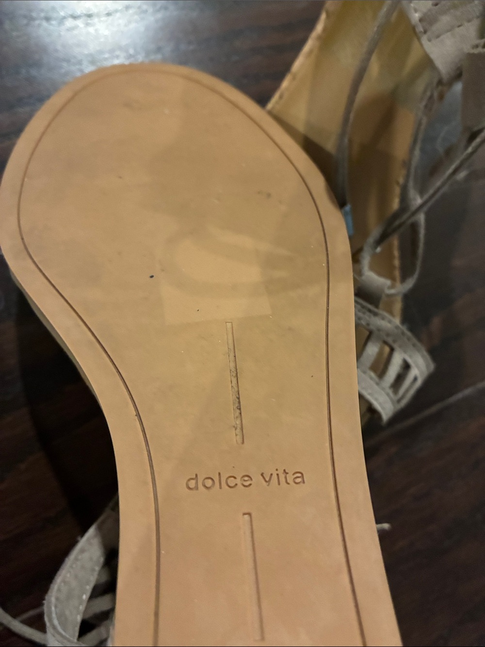 Dolce Vita
Suede Lace-Up Gladiator Sandals in Taupe.
Cork Wedge Heel. - Picture 4 of 6